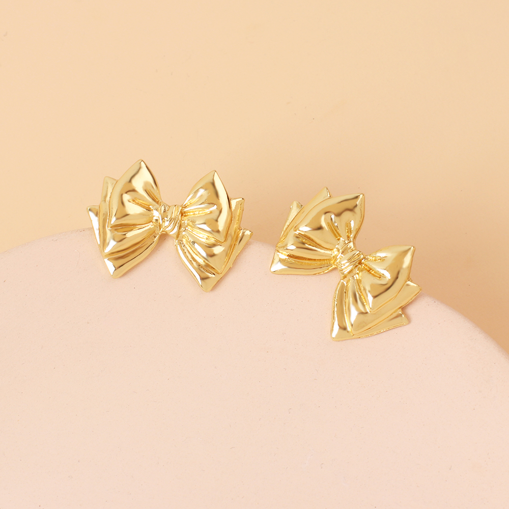 1 Pair Simple Style Classic Style Bow Knot Alloy Ear Studs display picture 6