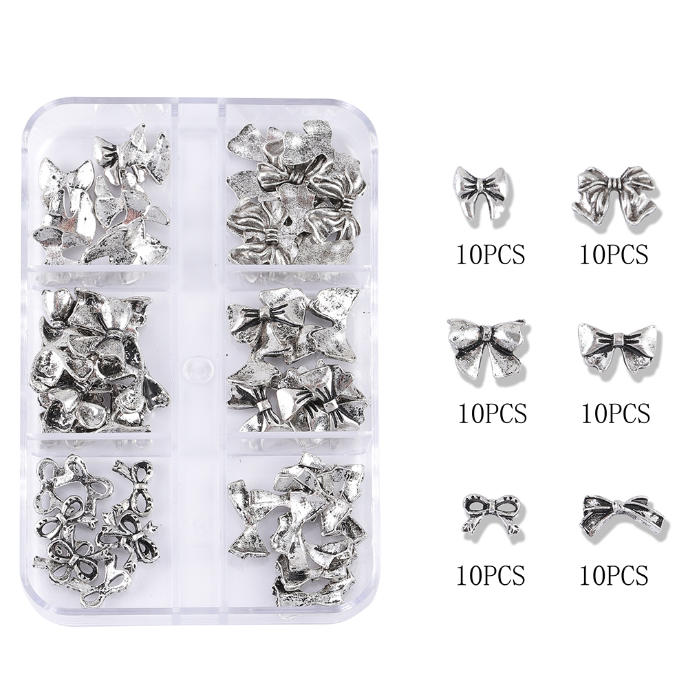 Gothic Bow Knot Zinc Alloy Nail Decoration Accessories 1 Set 60 Pieces Per Pack display picture 1