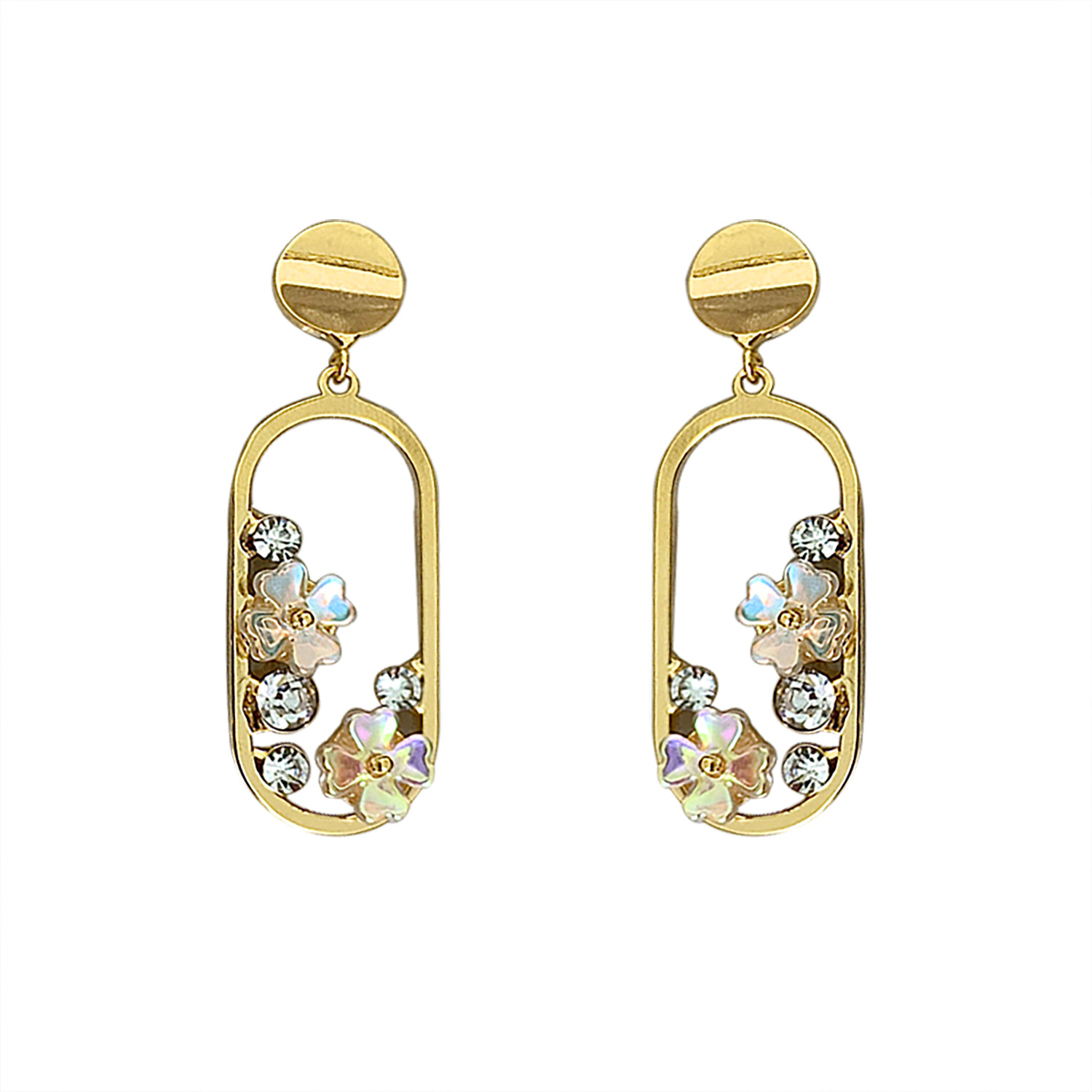 1 Pair Elegant Formal Sweet Flower Plating Inlay Copper Zircon 18K Gold Plated Drop Earrings display picture 1