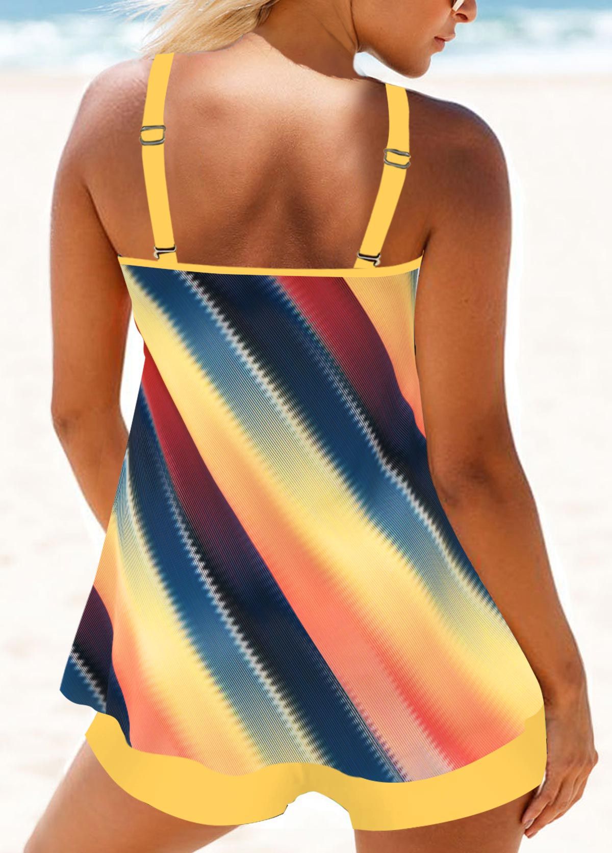 امرأة كتلة اللون 2 قطعة مجموعة البيكينيات ملابس السباحة display picture 5