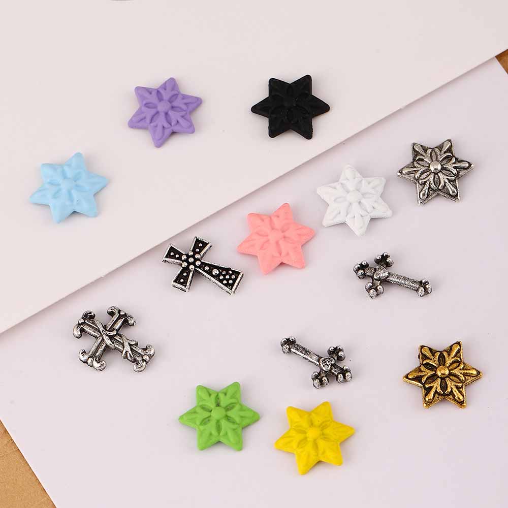 Gothic Pentagram Cross Zinc Alloy Nail Decoration Accessories 1 Set A Pack Of 85 display picture 2