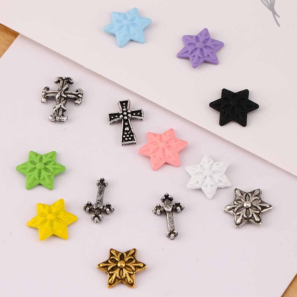 Gothic Pentagram Cross Zinc Alloy Nail Decoration Accessories 1 Set A Pack Of 85 display picture 3