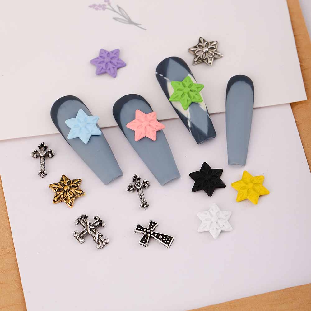 Gothic Pentagram Cross Zinc Alloy Nail Decoration Accessories 1 Set A Pack Of 85 display picture 5