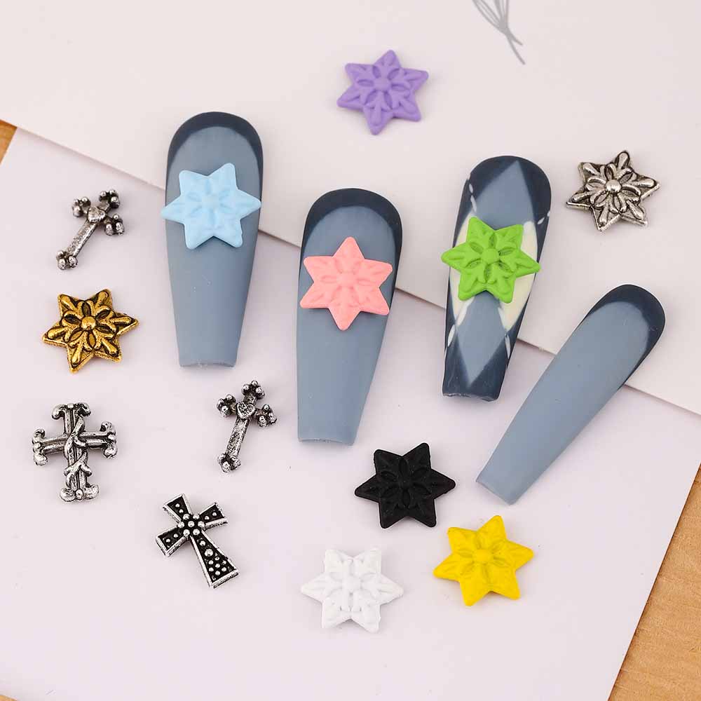 Gothic Pentagram Cross Zinc Alloy Nail Decoration Accessories 1 Set A Pack Of 85 display picture 4