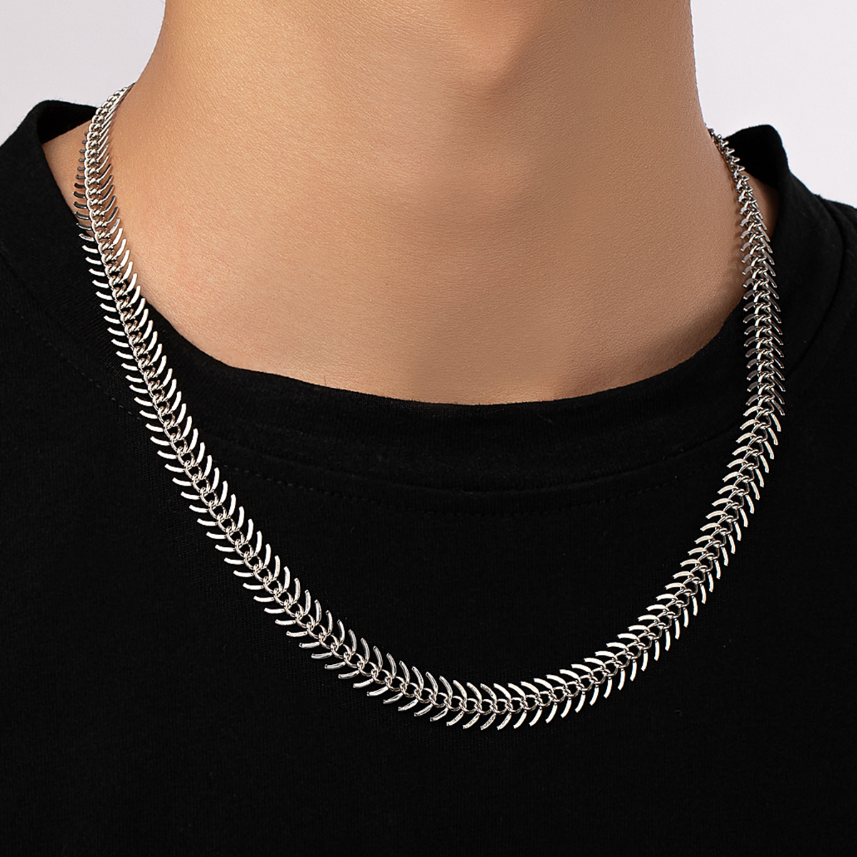 Hip-Hop Geometric Alloy Men's Necklace display picture 5