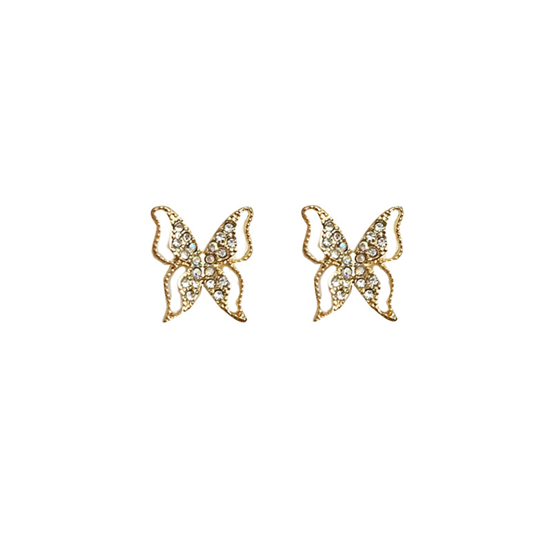 1 Pair Simple Style Classic Style Butterfly Inlay Alloy Zircon Ear Studs display picture 10