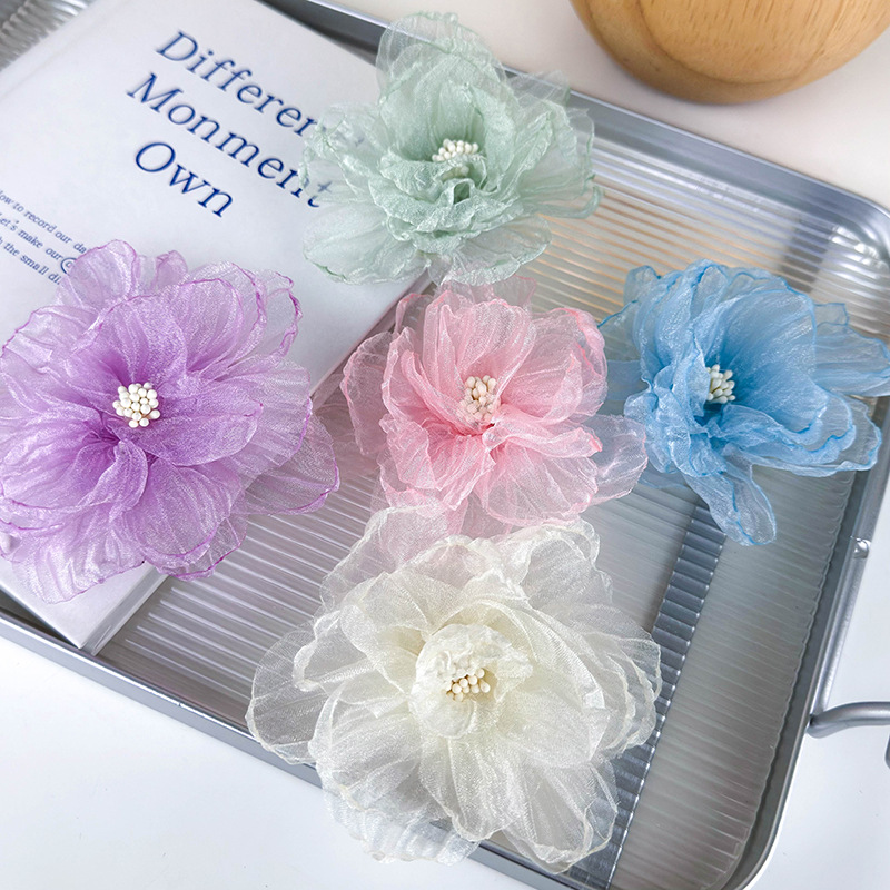 Women's Elegant Romantic Solid Color Gauze Patchwork Hair Clip display picture 11