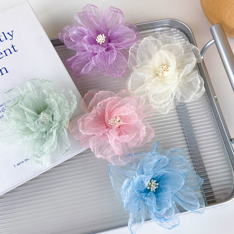 Women's Elegant Romantic Solid Color Gauze Patchwork Hair Clip display picture 12