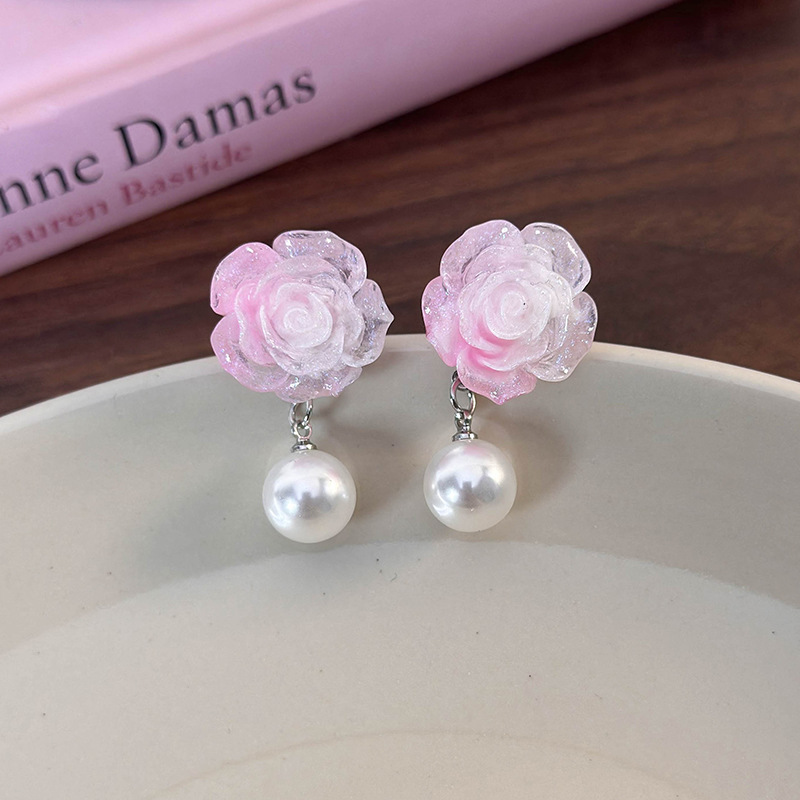 1 Pair Vacation Sweet Simple Style Flower Resin Drop Earrings display picture 2