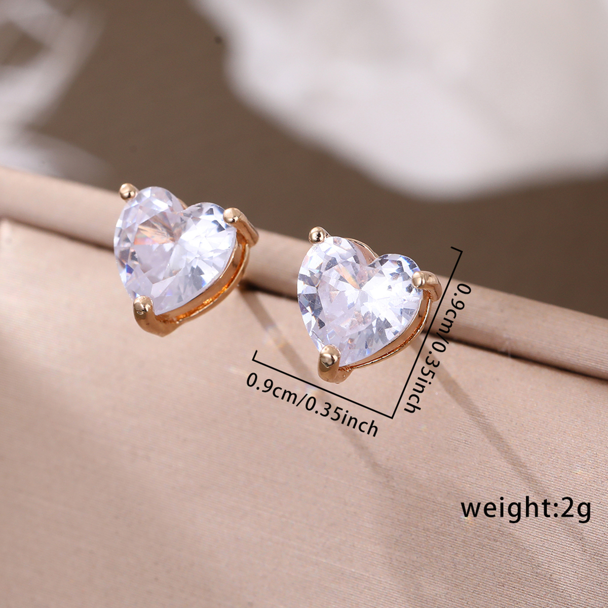 1 Pair Cute Sweet Shiny Square Oval Heart Shape Inlay Copper Zircon Ear Studs display picture 8