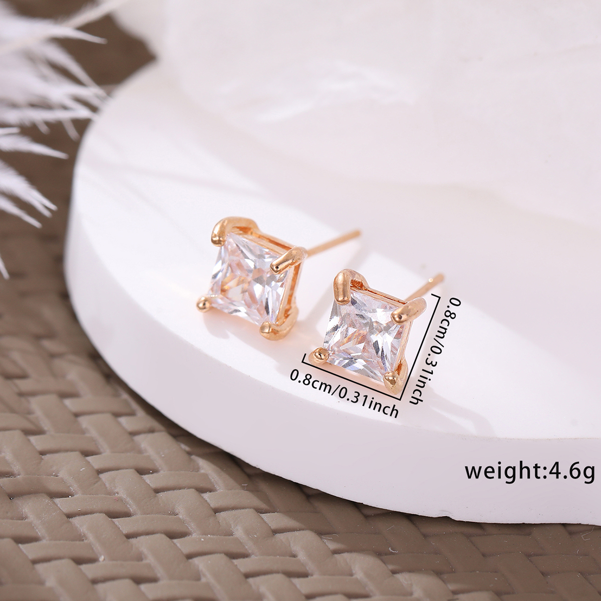 1 Pair Cute Sweet Shiny Square Oval Heart Shape Inlay Copper Zircon Ear Studs display picture 11