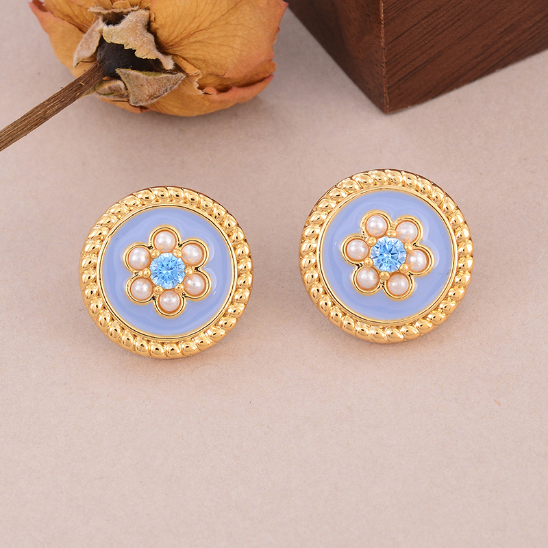 1 Pair Simple Style Classic Style Irregular Water Droplets Inlay Alloy Copper Pearl Ear Studs display picture 79