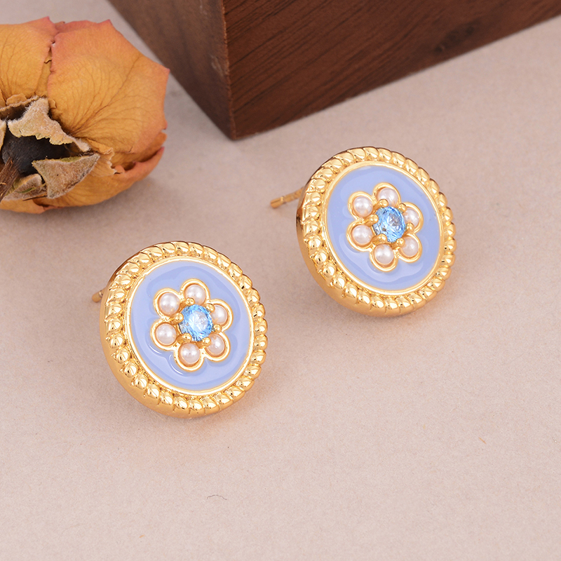 1 Pair Simple Style Classic Style Irregular Water Droplets Inlay Alloy Copper Pearl Ear Studs display picture 80