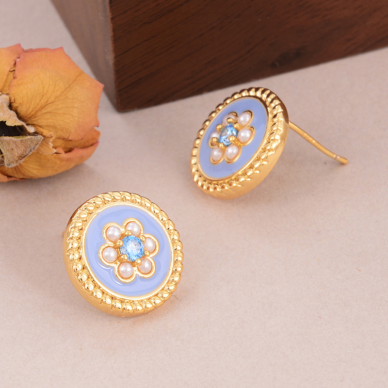 1 Pair Simple Style Classic Style Irregular Water Droplets Inlay Alloy Copper Pearl Ear Studs display picture 81