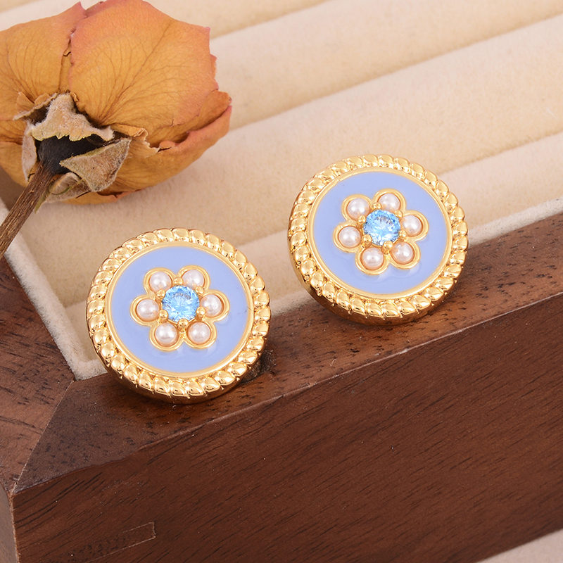 1 Pair Simple Style Classic Style Irregular Water Droplets Inlay Alloy Copper Pearl Ear Studs display picture 82