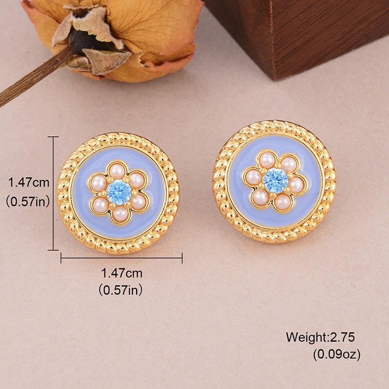 1 Pair Simple Style Classic Style Irregular Water Droplets Inlay Alloy Copper Pearl Ear Studs display picture 84