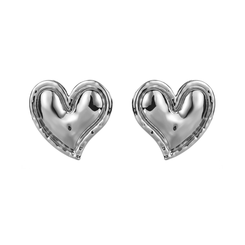 1 Pair Casual Cute Heart Shape Alloy Gold Plated Silver Plated Ear Studs display picture 6