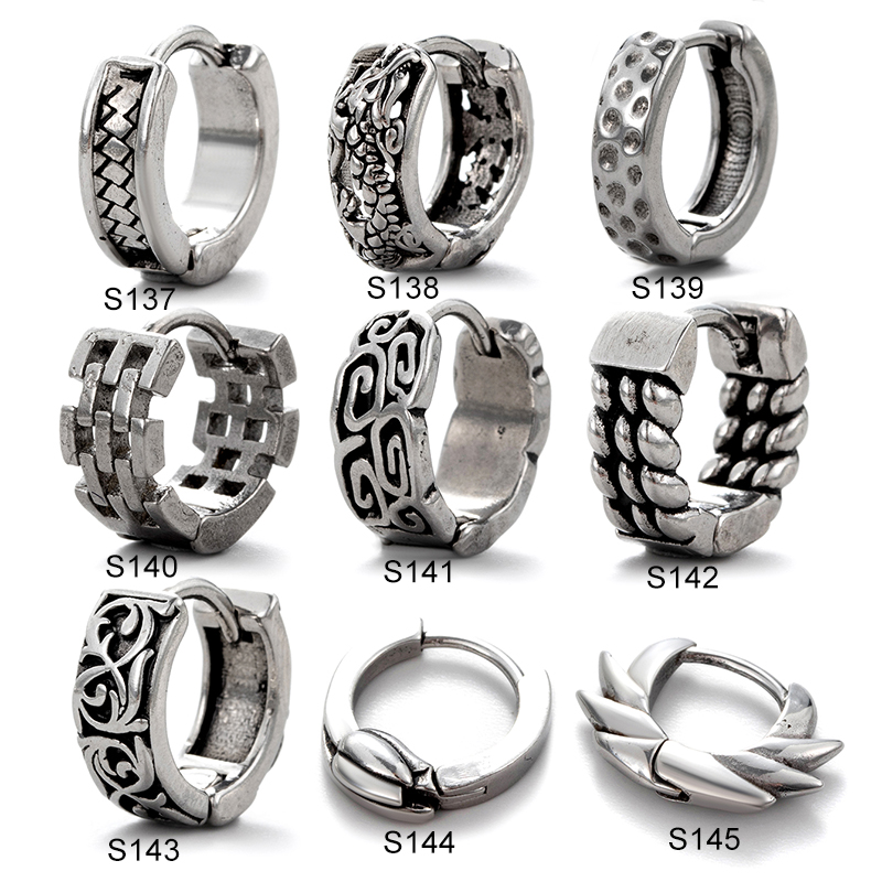 1 Piece Vintage Style Printing Solid Color Stainless Steel Ear Studs display picture 1