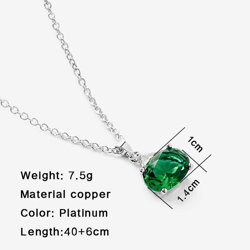 Copper Casual Oval Inlay Zircon Pendant Necklace display picture 6