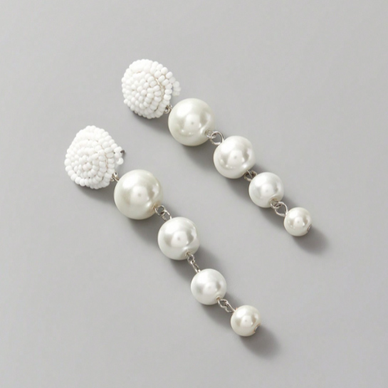 1 Paire Style Simple Rond Perle Alliage Boucles D'oreilles display picture 2
