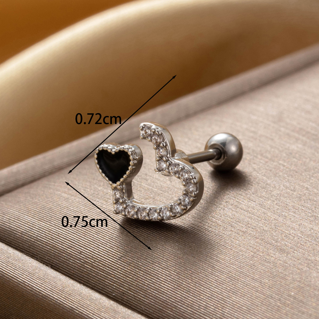 1 Piece French Style Simple Style Korean Style Round Heart Shape Inlay Copper Zircon Ear Cuffs Earrings Ear Studs display picture 4