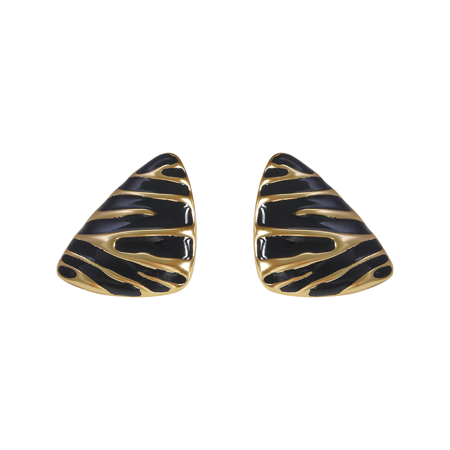 1 Pair Marine Style Simple Style Triangle Plating Copper 18K Gold Plated Ear Studs display picture 1