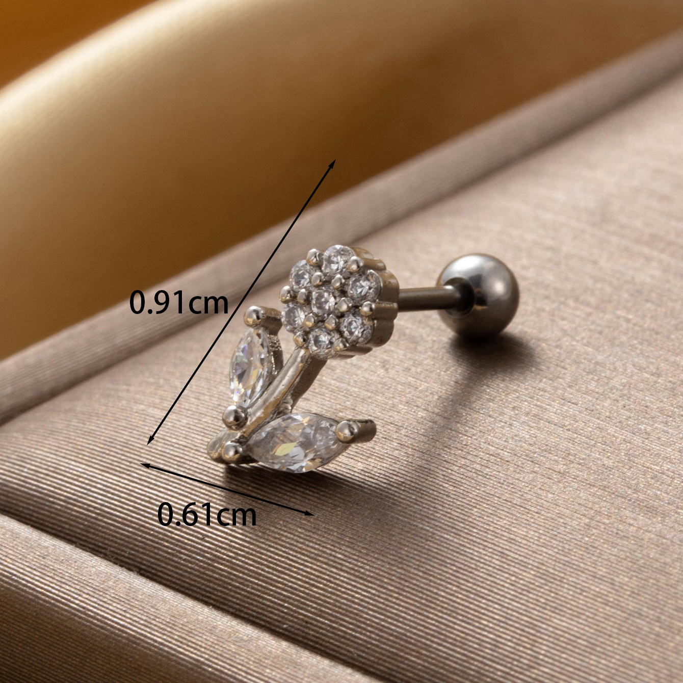 1 Piece Simple Style Geometric Flower Butterfly Inlay Copper Zircon Ear Studs display picture 1