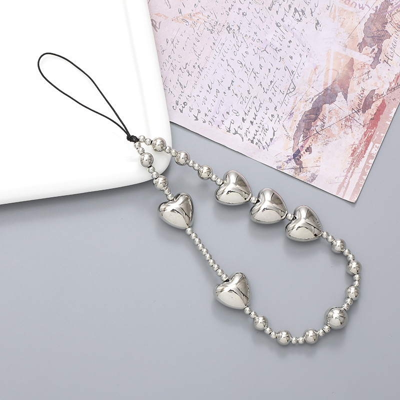 IG-Stil Süss Herzform Bogenknoten Perlen Perlen Kette Handykette display picture 5