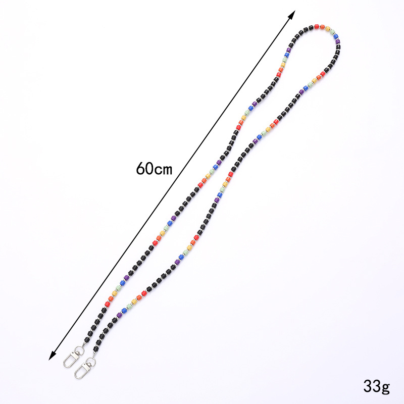 Simple Style Color Block Beaded Beaded Mobile Phone Chain display picture 2