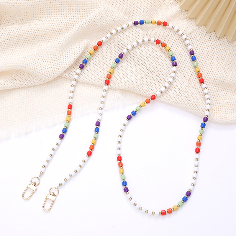 Simple Style Color Block Beaded Beaded Mobile Phone Chain display picture 3