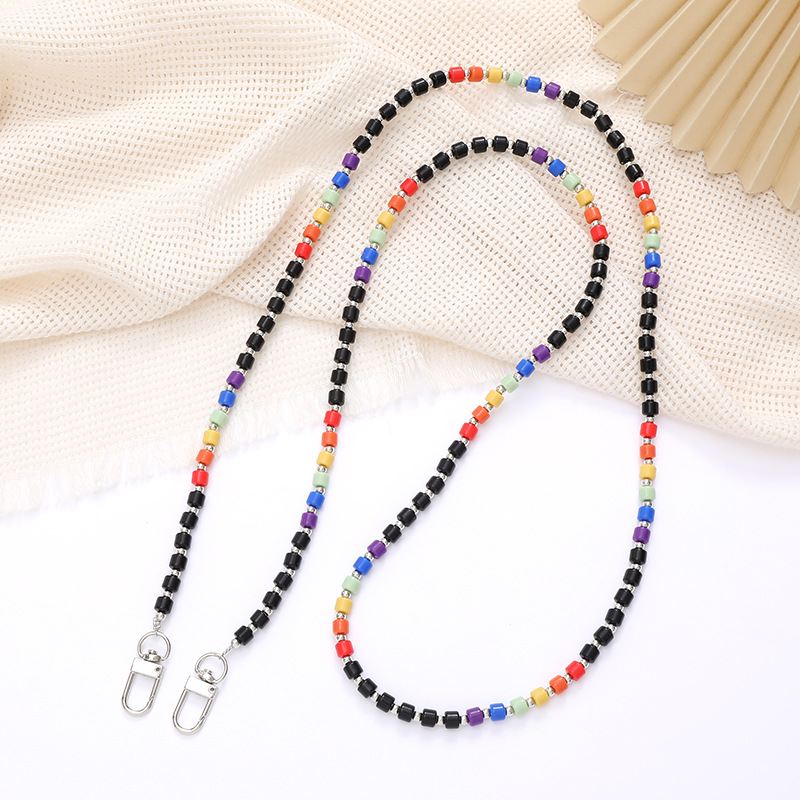 Simple Style Color Block Beaded Beaded Mobile Phone Chain display picture 4