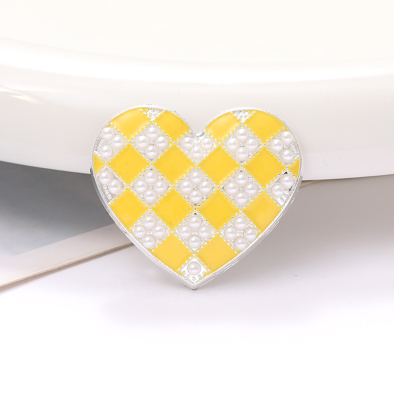 1 Piece 34 * 30mm Zinc Alloy Pearl Heart Shape Polished Sticking Diamond Material display picture 6