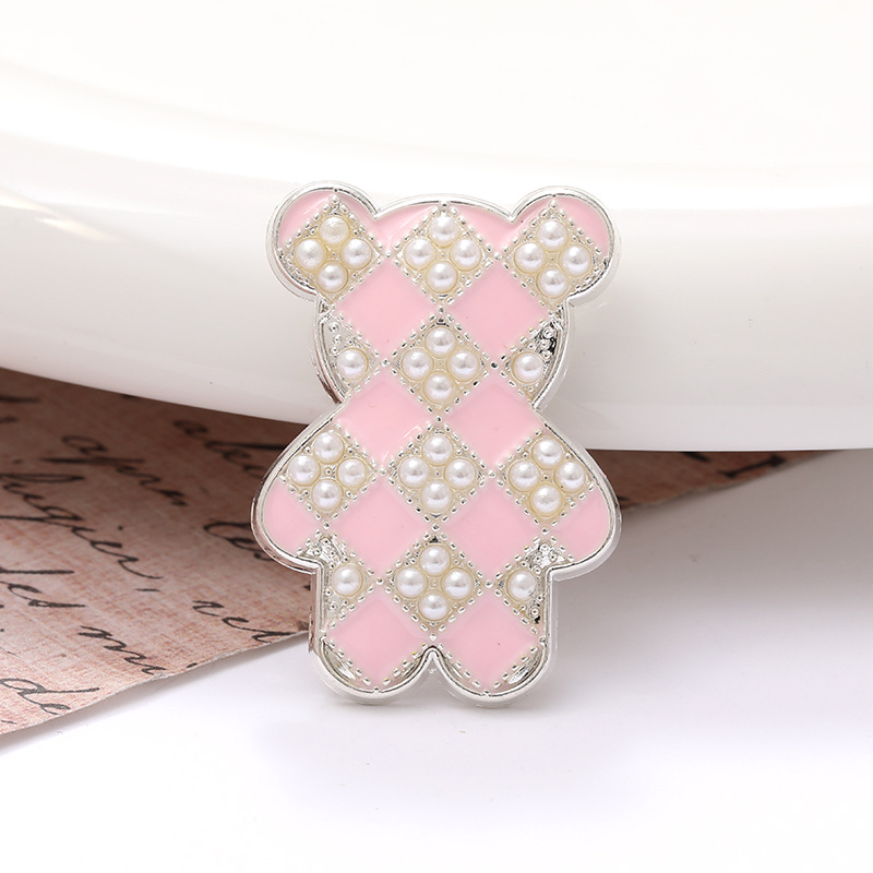 1 Piece 24 * 35mm Zinc Alloy Pearl Bear Polished Patch Material display picture 5
