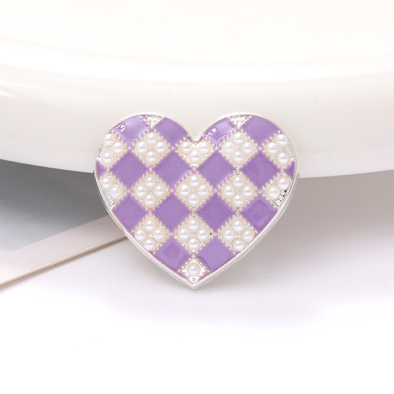 1 Piece 34 * 30mm Zinc Alloy Pearl Heart Shape Polished Sticking Diamond Material display picture 7