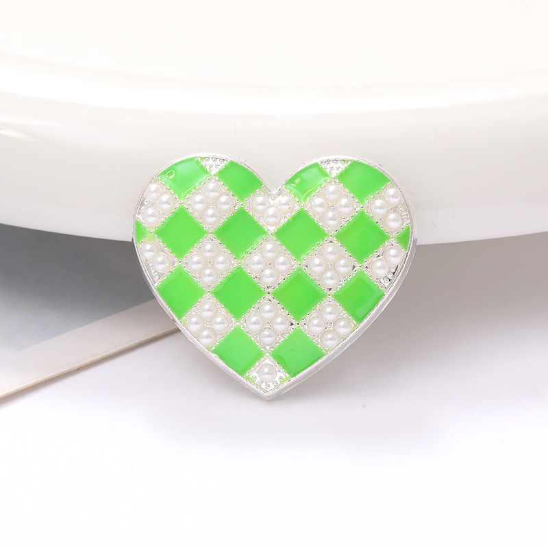 1 Pieza 34x30mm Aleación De Zinc Perla Forma De Corazón Pulido Material De Diamante Pegado display picture 8