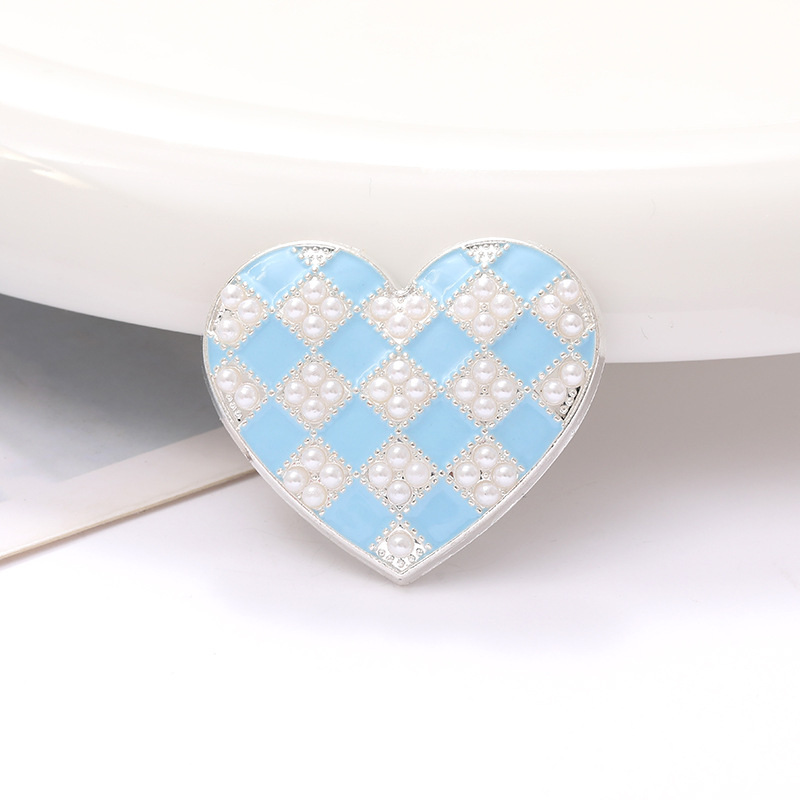 1 Piece 34 * 30mm Zinc Alloy Pearl Heart Shape Polished Sticking Diamond Material display picture 9