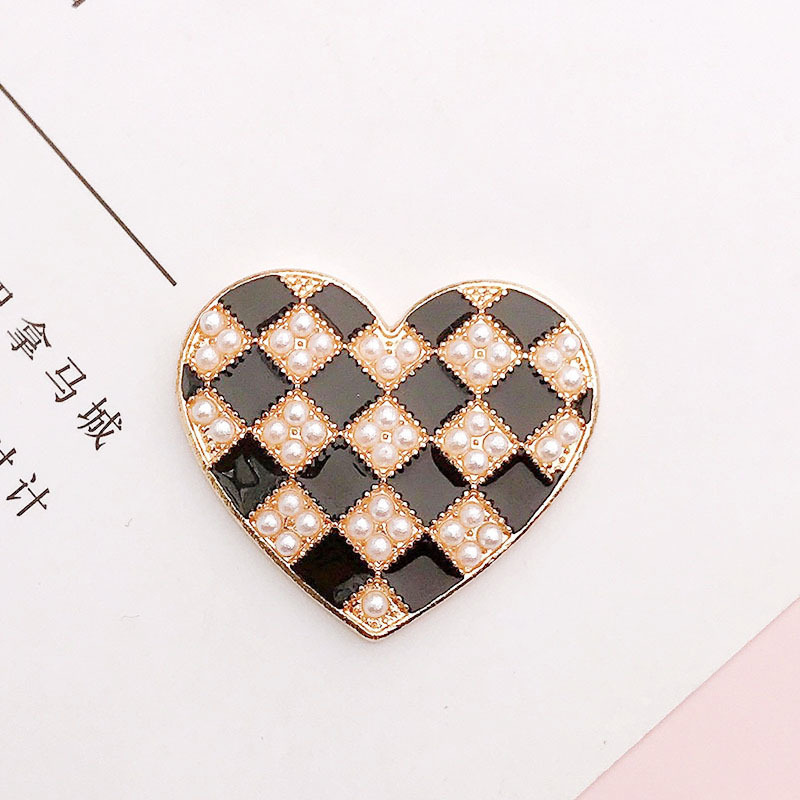 1 Piece 34 * 30mm Zinc Alloy Pearl Heart Shape Polished Sticking Diamond Material display picture 11