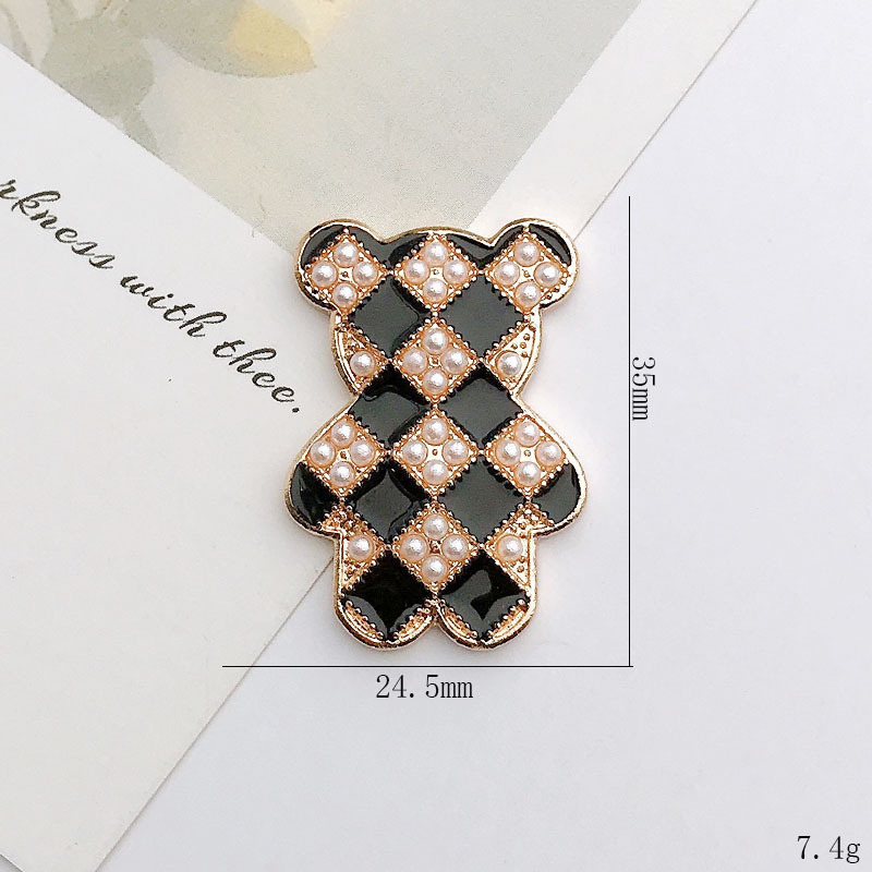 1 Piece 24 * 35mm Zinc Alloy Pearl Bear Polished Patch Material display picture 11