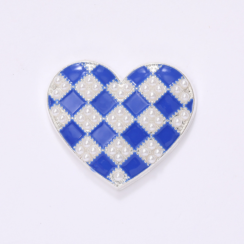 1 Piece 34 * 30mm Zinc Alloy Pearl Heart Shape Polished Sticking Diamond Material display picture 12