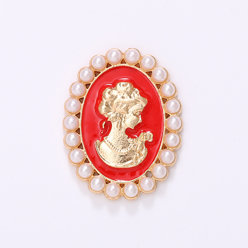 1 Piece 24 * 30mm Zinc Alloy Pearl Human Oval Polished Patch Material display picture 10