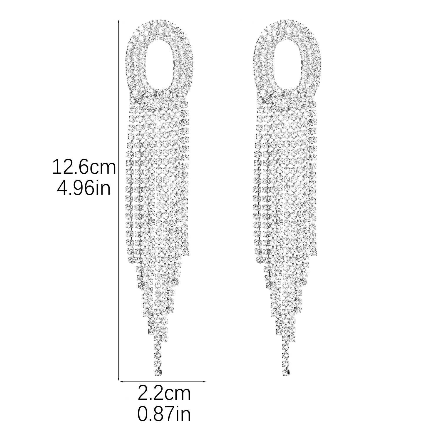 1 Pair Elegant Oval Hollow Out Inlay Stainless Steel Alloy Rhinestone Rhinestones Drop Earrings display picture 2