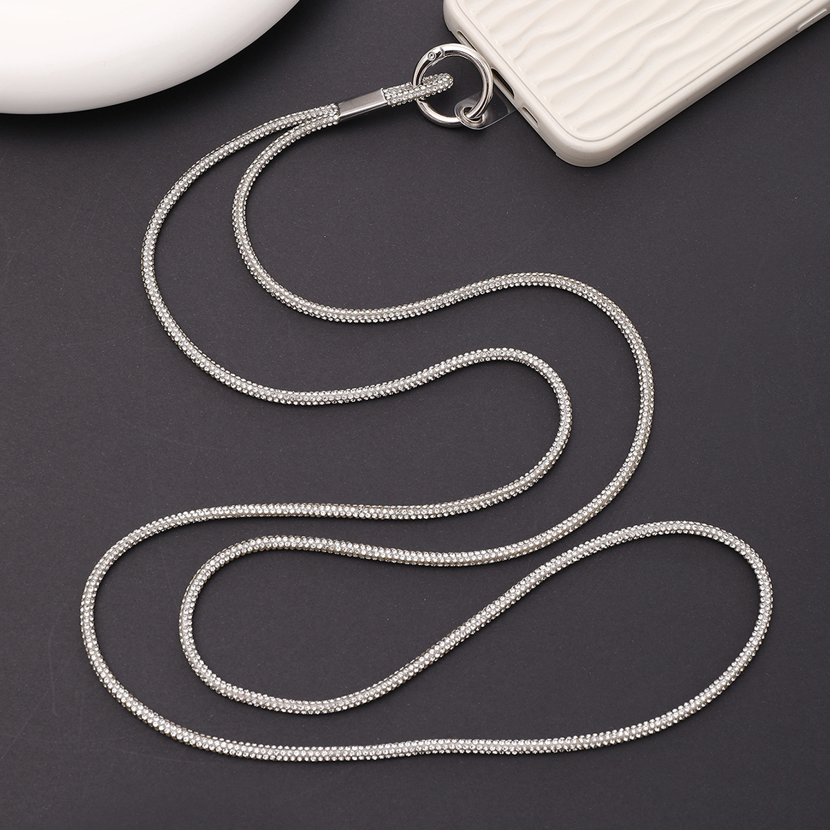 Simple Style Solid Color Nylon Metal Plating Mobile Phone Chain display picture 2