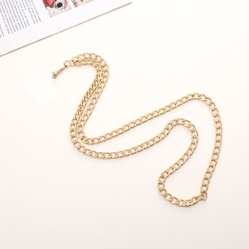 Simple Style Solid Color Metal Plating Chain Mobile Phone Chain display picture 2