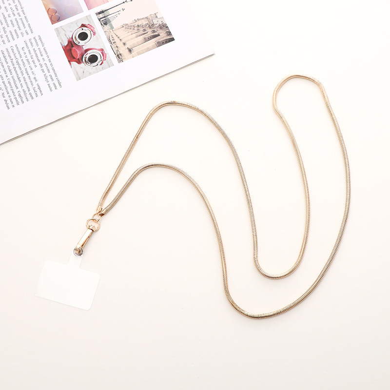 Simple Style Solid Color Metal Plating Chain Mobile Phone Chain display picture 3
