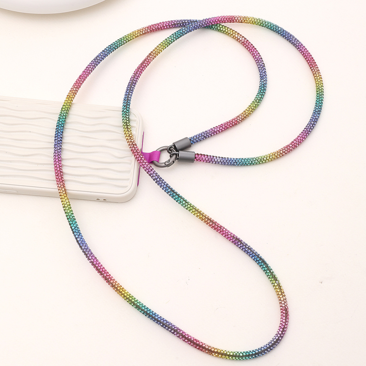 Simple Style Colorful Solid Color Nylon Metal Plating Mobile Phone Chain display picture 3
