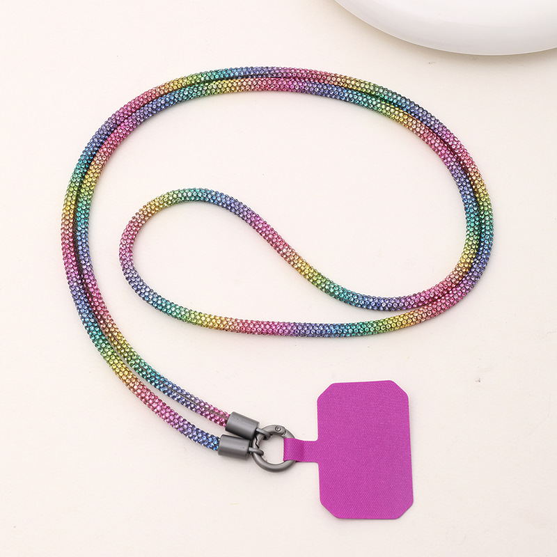 Simple Style Colorful Solid Color Nylon Metal Plating Mobile Phone Chain display picture 5