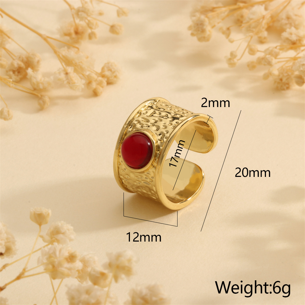 Wholesale Vintage Style Commute Round Eye Copper Plating Inlay 18K Gold Plated Zircon Open Rings display picture 11