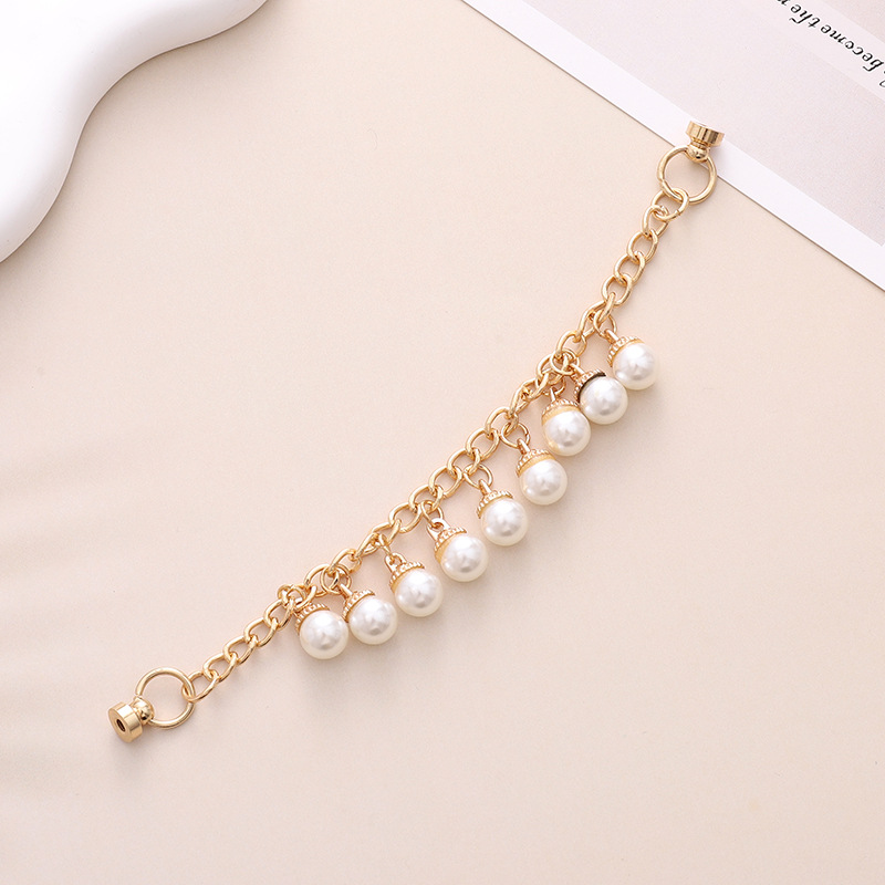 Simple Style Heart Shape Bow Knot Imitation Pearl Beaded Plating Inlay Rhinestones Mobile Phone Chain display picture 3