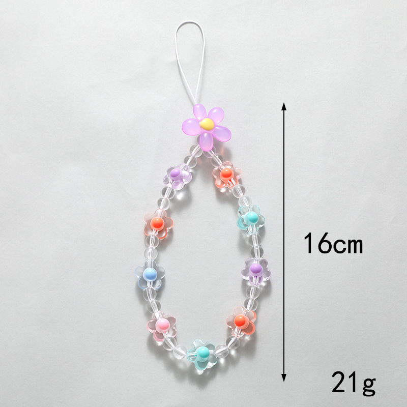 IG Style Sweet Flower Arylic Beaded Mobile Phone Chain display picture 1