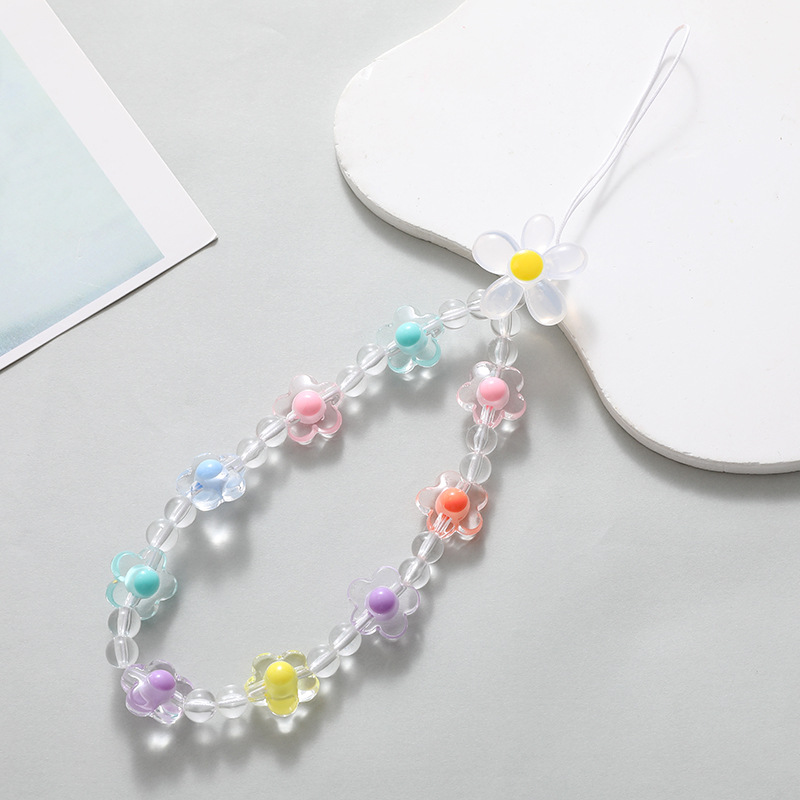 IG Style Sweet Flower Arylic Beaded Mobile Phone Chain display picture 4